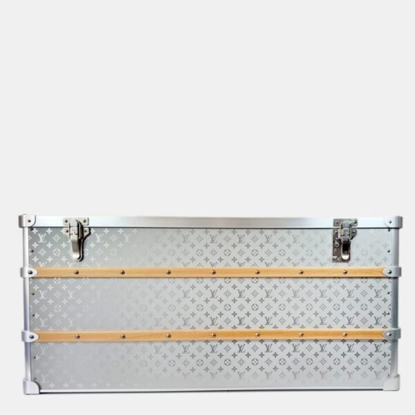 Louis Vuitton Silver Monogram Aluminium Malle Courrier 110 Trunk